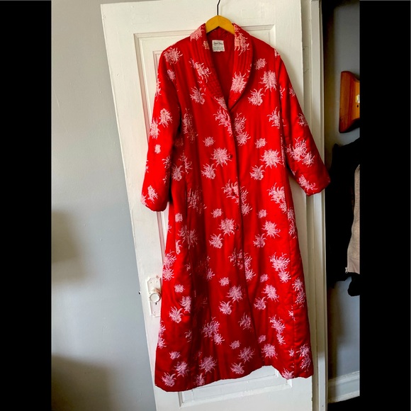 Red Kimono Neiman Marcus Vintage, Size M - Picture 1 of 5